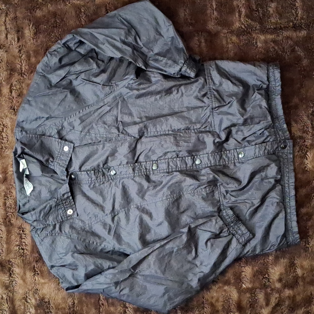 Haband Black Men's Snap Front Windbreaker Jacket - M